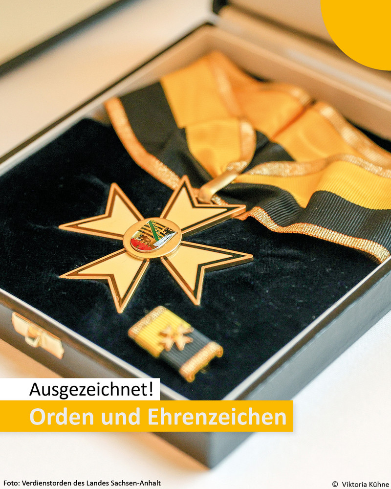 Das Bild zeigt den Landesverdienstorden Sachsen-Anhalt.