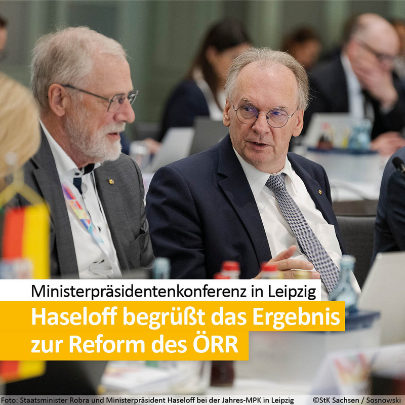 Das Bild zeigt Ministerpräsident Dr. Reiner Haseloff und Staatsminister Rainer Robra.