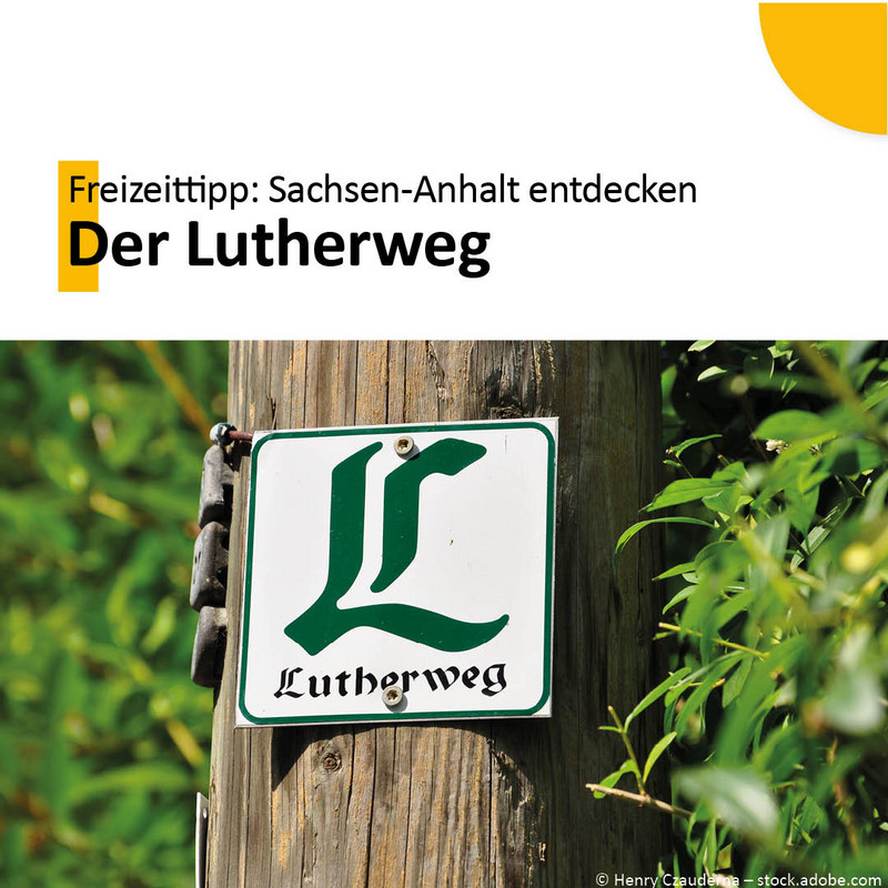 Das Bild zeigt ein Schild des Lutherweges.