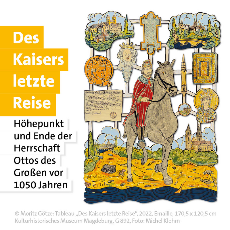 Das Bild zeigt Kaiser Otto den Großen auf einem Pferd.