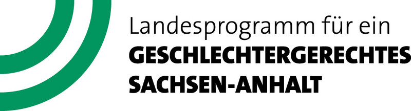 Logo vom Landesprogramm für ein geschlechtergerechtes Sachsen-Anhalt.