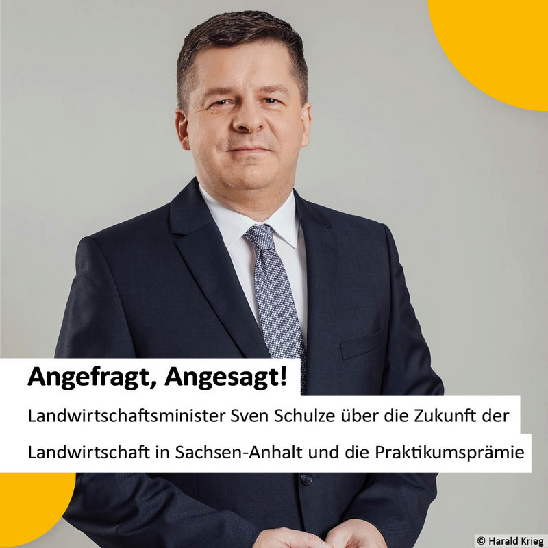 Das Bild zeigt Minister Sven Schulze.